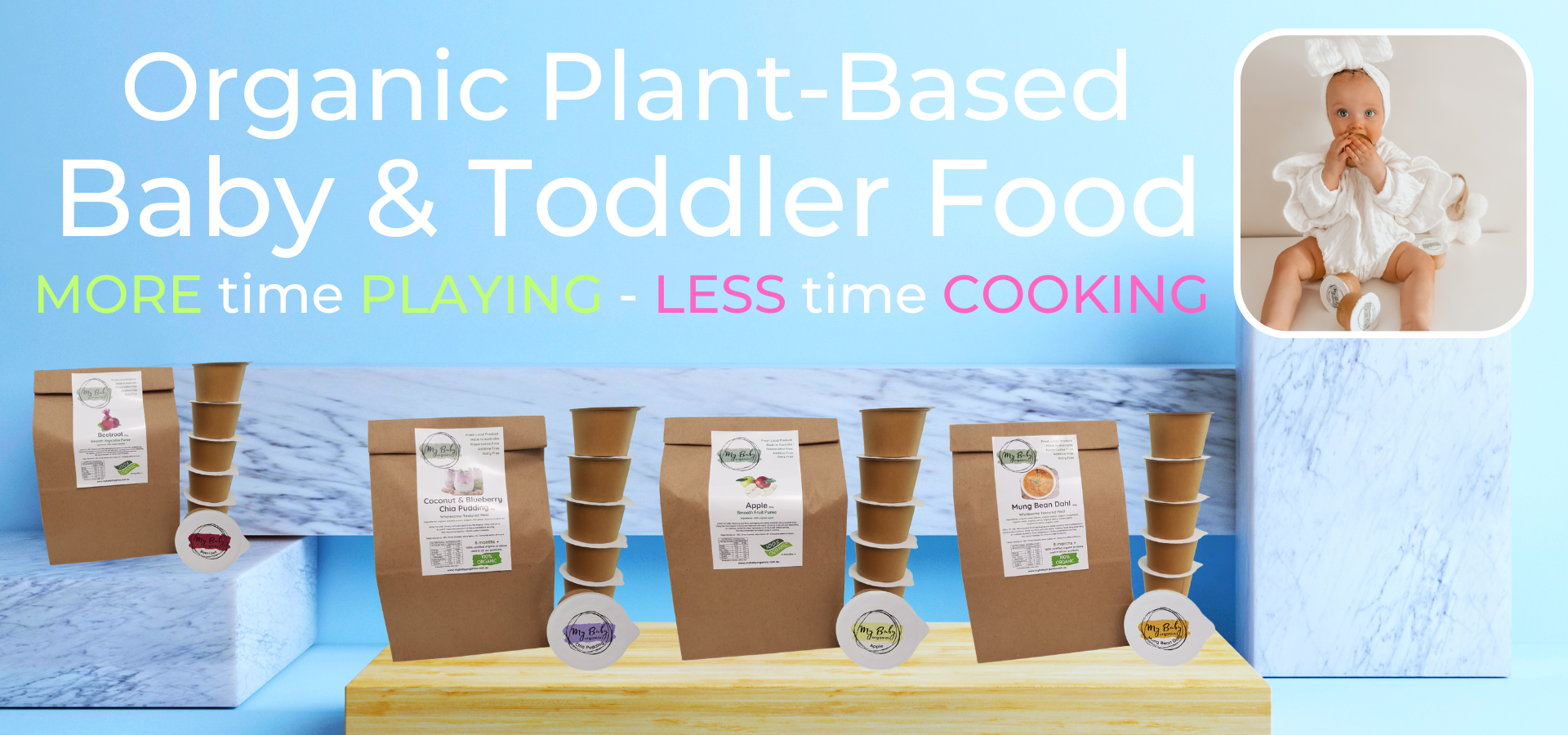 My Baby Organics Australia - Healthy organic baby and toddler food store. Shop for ready-made meals, Australian made