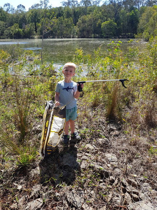 Jed our little litter picker helping our planet