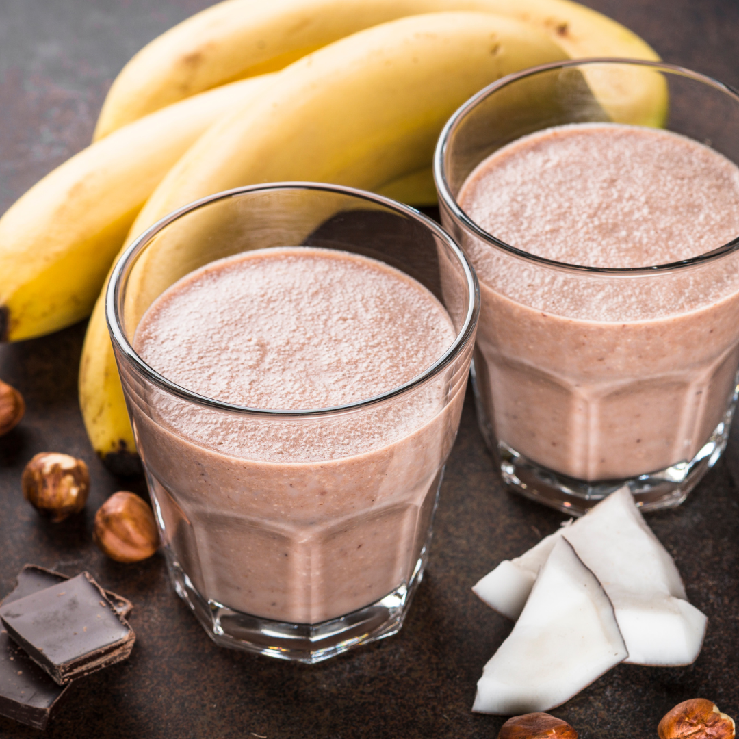 Choc Banana Smoothie nutritious breakfast Recipe blog My Baby Organics Australia