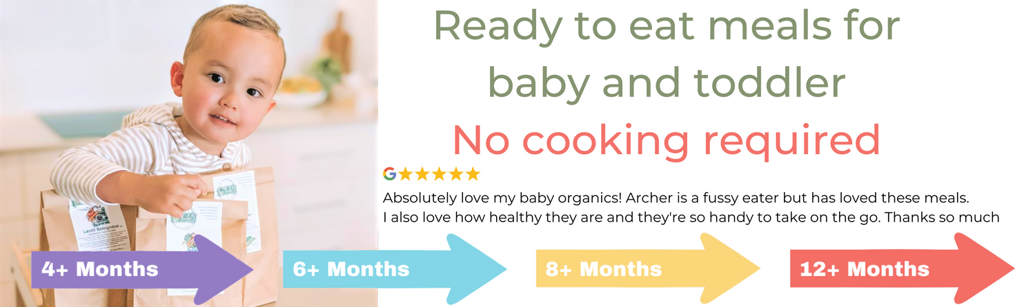 4 months+ 6 months+ 8 months+ 12 months+ Our pods promote self feeding. Perfect for starting solids. Quality organic first foods My Baby Organics Australia